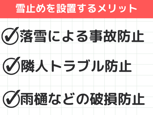 屋根に雪止めをつけるメリット